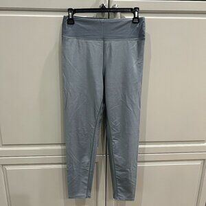 Sunwren Gunmetal Gray Shiny High Waisted Leggings Tights Sz M